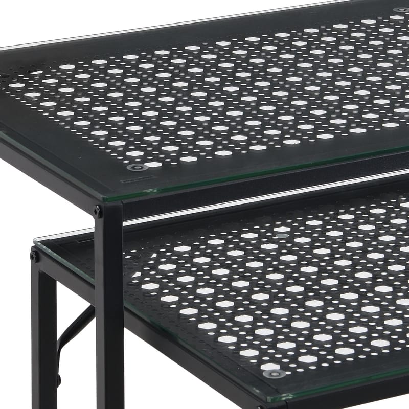 Galora Konsolbord 100 cm Set om 2 - Transparent och mattsvart - Möbler - Bord & matgrupp - Avlastningsbord & sidobord - Satsbord