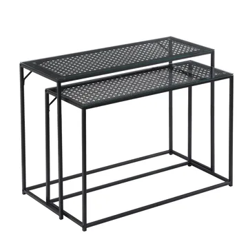 Galora Konsolbord 100 cm Set om 2 - Transparent och mattsvart - Möbler - Bord & matgrupp - Avlastningsbord & sidobord - Satsbord