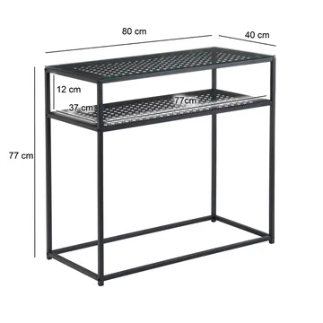 Galuna Konsolbord 80 cm - Transparent och mattsvart - Möbler - Bord & matgrupp - Avlastningsbord & sidobord - Konsolbord & hallbord