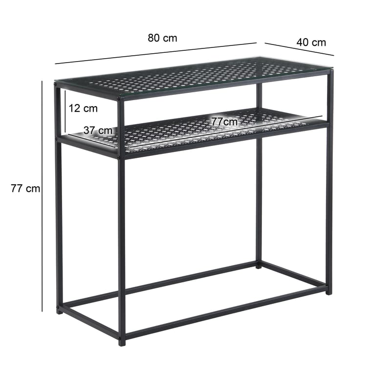 Galuna Konsolbord 80 cm - Transparent och mattsvart - Möbler - Bord & matgrupp - Avlastningsbord & sidobord - Konsolbord & hallbord