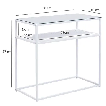 Galuna Konsolbord 80 cm - Transparent och vit - Möbler - Bord & matgrupp - Avlastningsbord & sidobord - Konsolbord & hallbord
