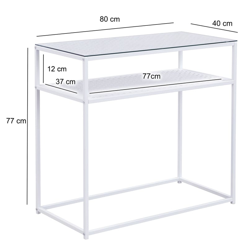 Galuna Konsolbord 80 cm - Transparent och vit - Möbler - Bord & matgrupp - Avlastningsbord & sidobord - Konsolbord & hallbord