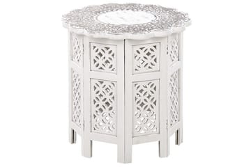 Garry Sidobord 44 cm - Vit/Grå/Ljust trä - Möbler - Bord & matgrupp - Avlastningsbord & sidobord - Lampbord & sidobord