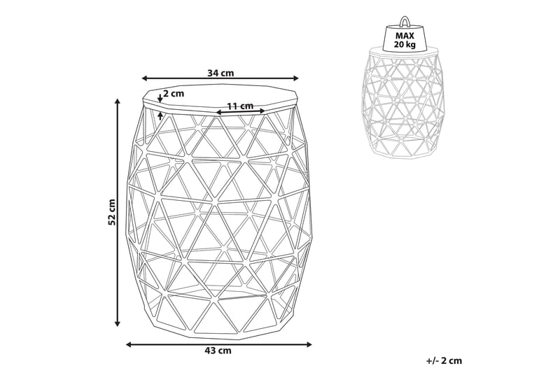 Gary Sidobord 43 cm - Guld - Möbler - Bord & matgrupp - Avlastningsbord & sidobord - Lampbord & sidobord