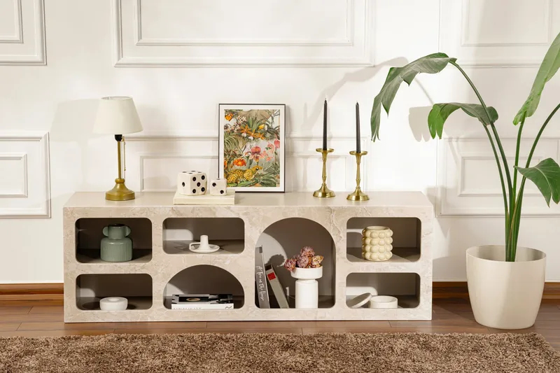 Giana Konsollbord 160 cm - Travertine/Sandsten - Förvaring - Förvaringsmöbler - Sideboard & skänk