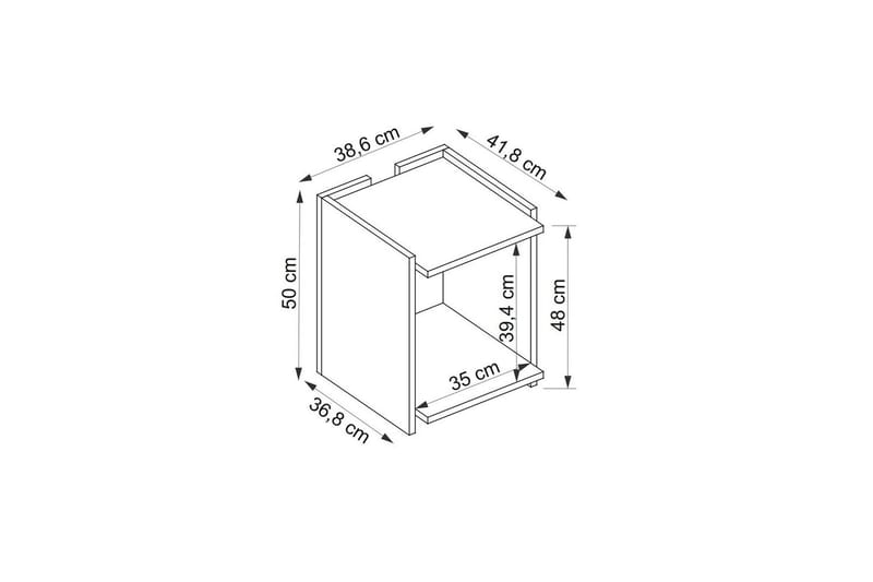 Giancarlo Sidobord 38,6 cm - Blå/Antracit - Möbler - Bord & matgrupp - Avlastningsbord & sidobord - Lampbord & sidobord