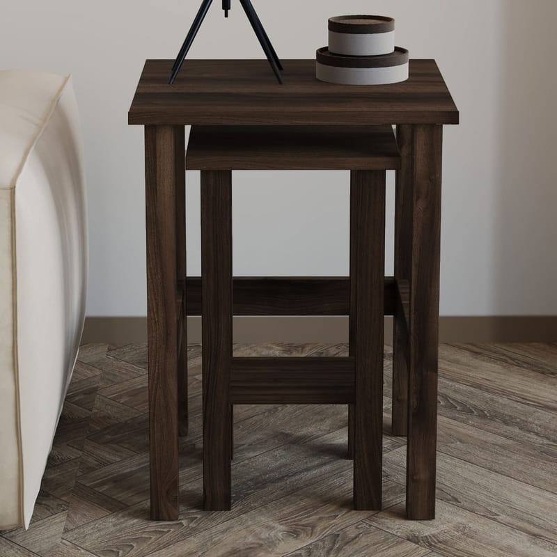 Ginallie Sidobord set 45x60 cm - Valnöt - Möbler - Bord & matgrupp - Avlastningsbord & sidobord - Brickbord & småbord