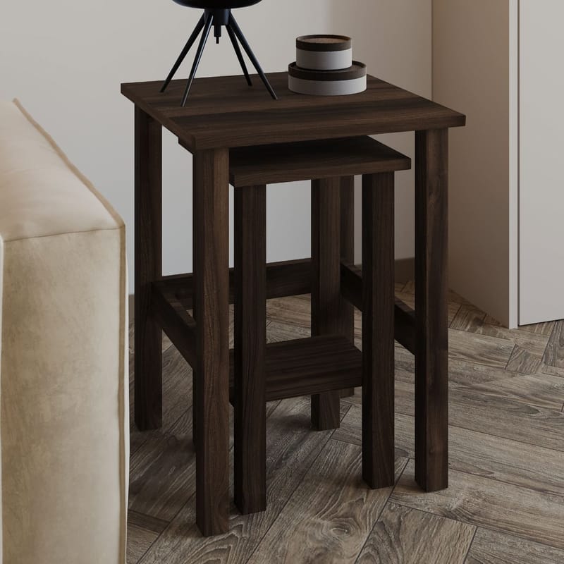 Ginallie Sidobord set 45x60 cm - Valnöt - Möbler - Bord & matgrupp - Avlastningsbord & sidobord - Brickbord & småbord