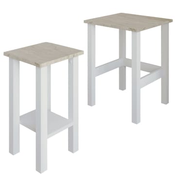 Ginallie Sidobord set 45x60 cm - Vitt och travertin - Möbler - Bord & matgrupp - Avlastningsbord & sidobord - Brickbord & småbord