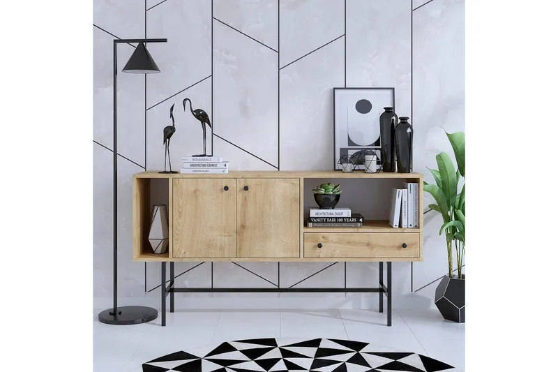 Grayce Konsollbord 150 cm - Ek/Svart - Möbler - Bord & matgrupp - Avlastningsbord & sidobord - Konsolbord & hallbord