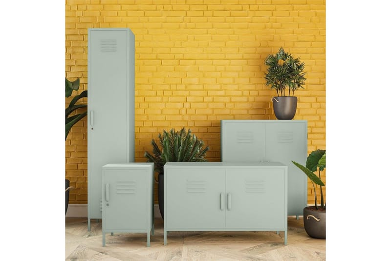 Högskåp Mission District 100x40x64 cm, Blekt Grön - 100x40x64 cm, Blekt Grön - Förvaring - Skåp - Förvaringsskåp