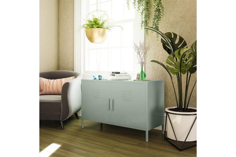 Högskåp Mission District 100x40x64 cm, Blekt Grön - 100x40x64 cm, Blekt Grön - Förvaring - Skåp - Förvaringsskåp