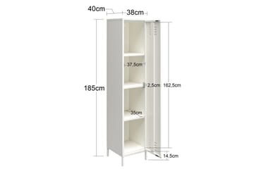 Högskåp Mission District 38x40x185 cm, Vit - 38x40x185 cm, Vit - Förvaring - Skåp - Förvaringsskåp - Klädskåp & omklädningsskåp