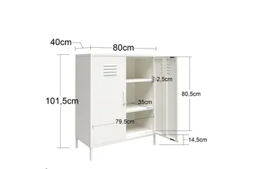 Högskåp Mission District 40x80x102 cm, Blekt Grön - 40x80x102 cm, Blekt Grön - Förvaring - Skåp - Förvaringsskåp