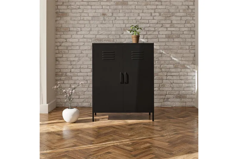 Högskåp Mission District 40x80x102 cm, Svart - 40x80x102 cm, Svart - Möbler - Bord & matgrupp - Avlastningsbord & sidobord - Konsolbord & hallbord