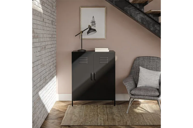 Högskåp Mission District 40x80x102 cm, Svart - 40x80x102 cm, Svart - Möbler - Bord & matgrupp - Avlastningsbord & sidobord - Konsolbord & hallbord
