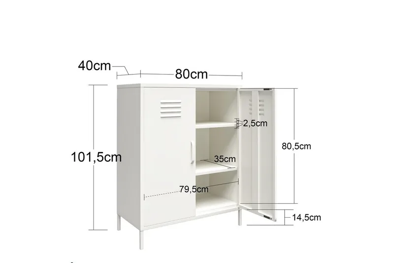 Högskåp Mission District 40x80x102 cm, Svart - 40x80x102 cm, Svart - Möbler - Bord & matgrupp - Avlastningsbord & sidobord - Konsolbord & hallbord