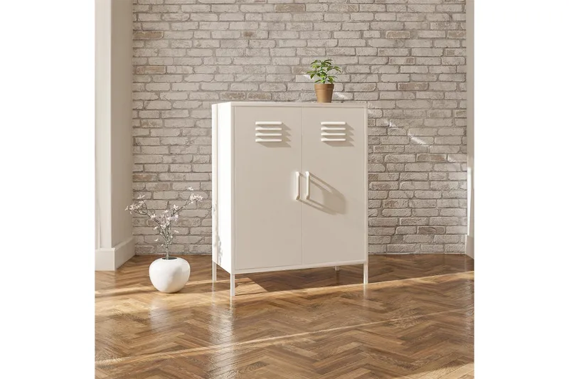 Högskåp Mission District 40x80x102 cm, Vit - 40x80x102 cm, Vit - Möbler - Bord & matgrupp - Avlastningsbord & sidobord - Konsolbord & hallbord