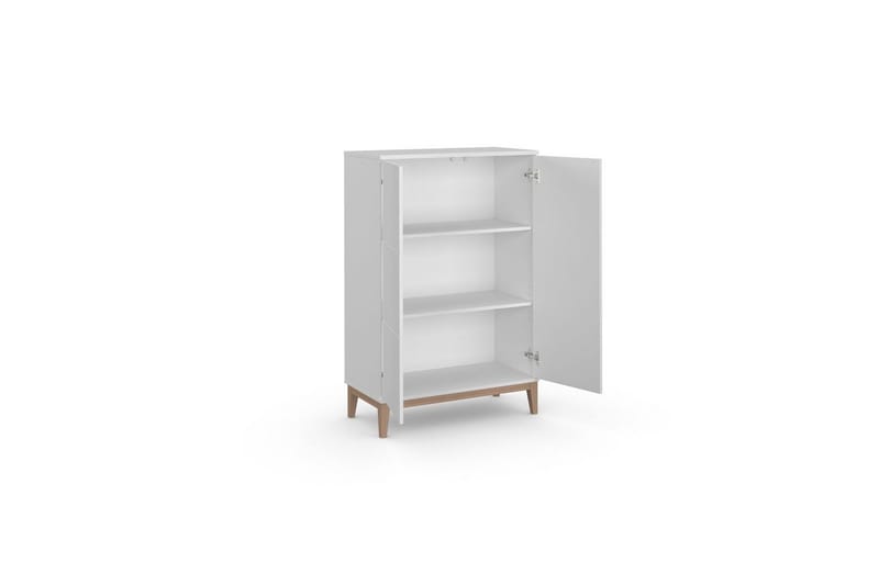Högskåp Pelle Vit/Wotan ek - Vit/Wotan ek - Förvaring - Skåp - Förvaringsskåp