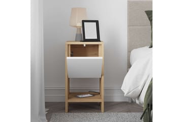 Haelyn Sängbord 30 cm - Ek/Vit - Möbler - Bord & matgrupp - Avlastningsbord & sidobord - Sängbord & nattduksbord