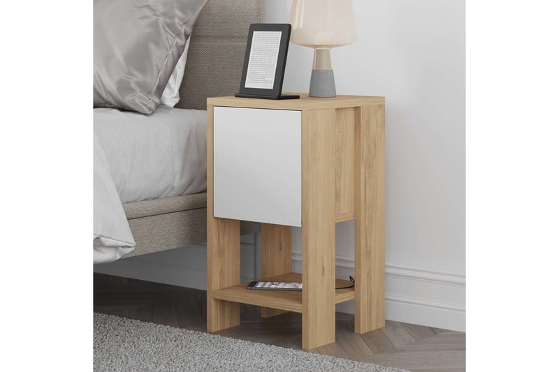 Haelyn Sängbord 30 cm - Ek/Vit - Möbler - Bord & matgrupp - Avlastningsbord & sidobord - Sängbord & nattduksbord