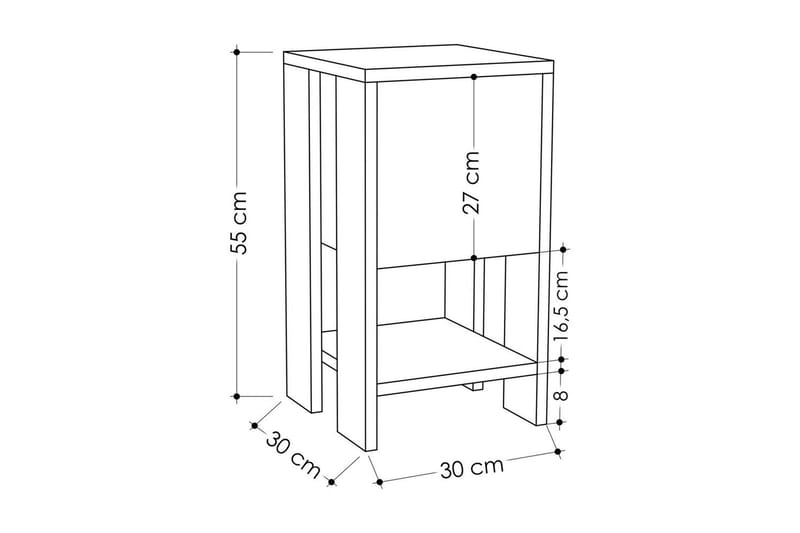 Haelyn Sängbord 30 cm - Multifärgad - Möbler - Bord & matgrupp - Avlastningsbord & sidobord - Sängbord & nattduksbord