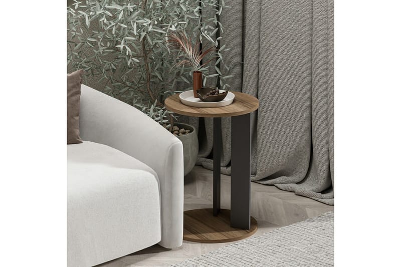 Haelyn Sidobord 34 cm - Valnöt/Antracit - Möbler - Bord & matgrupp - Avlastningsbord & sidobord - Lampbord & sidobord