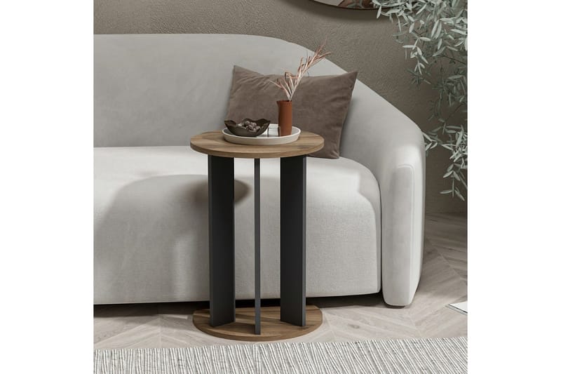 Haelyn Sidobord 34 cm - Valnöt/Antracit - Möbler - Bord & matgrupp - Avlastningsbord & sidobord - Lampbord & sidobord