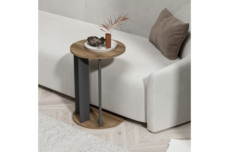 Haelyn Sidobord 34 cm - Valnöt/Antracit - Möbler - Bord & matgrupp - Avlastningsbord & sidobord - Lampbord & sidobord