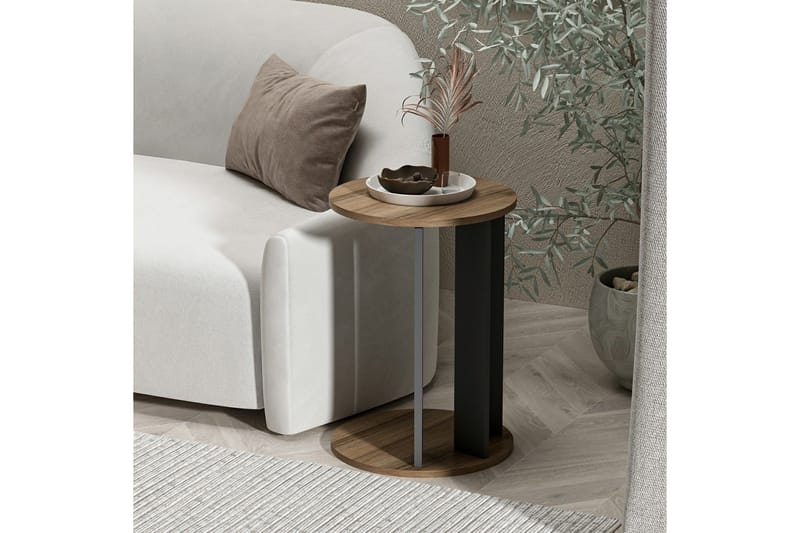 Haelyn Sidobord 34 cm - Valnöt/Antracit - Möbler - Bord & matgrupp - Avlastningsbord & sidobord - Lampbord & sidobord