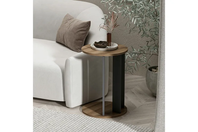 Haelyn Sidobord 34 cm - Valnöt/Antracit - Möbler - Bord & matgrupp - Avlastningsbord & sidobord - Brickbord & småbord