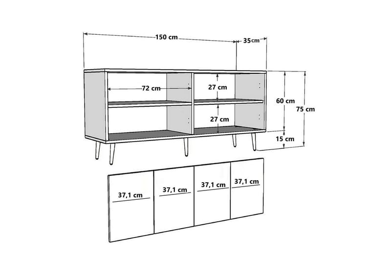 Halma Konsollbord 150 cm - Vit/Silver - Möbler - Bord & matgrupp - Avlastningsbord & sidobord - Konsolbord & hallbord