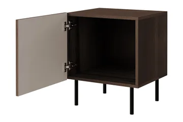 Hammarstrand Sängbord 44 cm i Metall med Trä- och Valnötsutseende, Dold Förvaring - Brun - Möbler - Bord & matgrupp - Avlastningsbord & sidobord - Sängbord & nattduksbord