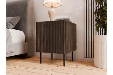 Hammarstrand Sängbord 44 cm i Metall med Trä- och Valnötsutseende, Dold Förvaring - Brun - Möbler - Bord & matgrupp - Avlastningsbord & sidobord - Sängbord & nattduksbord