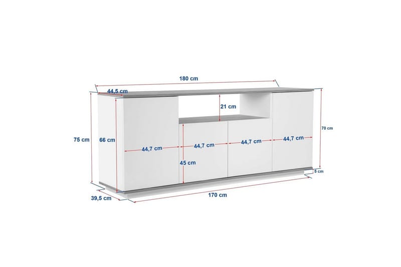 Hano Konsollbord 180 cm - Mörkgrå - Möbler - Bord & matgrupp - Avlastningsbord & sidobord - Konsolbord & hallbord