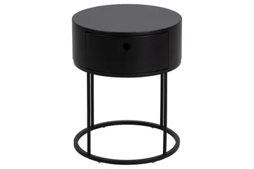 Hastane Sängbord 40 cm Rund i Trä med Metallunderrede - Svart - Möbler - Bord & matgrupp - Avlastningsbord & sidobord - Sängbord & nattduksbord