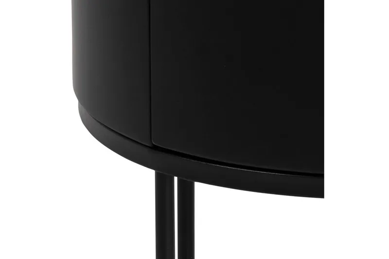 Hastane Sängbord 40 cm Rund i Trä med Metallunderrede - Svart - Möbler - Bord & matgrupp - Avlastningsbord & sidobord - Sängbord & nattduksbord
