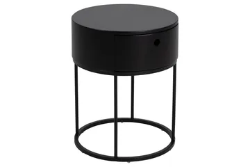 Hastane Sängbord 40 cm Rund i Trä med Metallunderrede - Svart - Möbler - Bord & matgrupp - Avlastningsbord & sidobord - Sängbord & nattduksbord