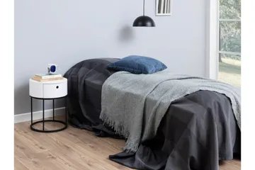 Hastane Sängbord 40 cm Rund med Lådor i Trä och Metall - Vit - Möbler - Bord & matgrupp - Avlastningsbord & sidobord - Sängbord & nattduksbord
