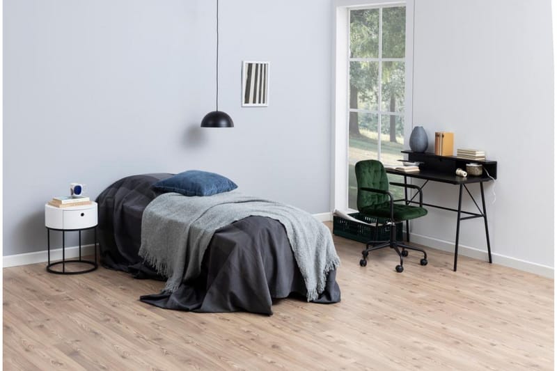 Hastane Sängbord 40 cm Rund med Lådor i Trä och Metall - Vit - Möbler - Bord & matgrupp - Avlastningsbord & sidobord - Sängbord & nattduksbord