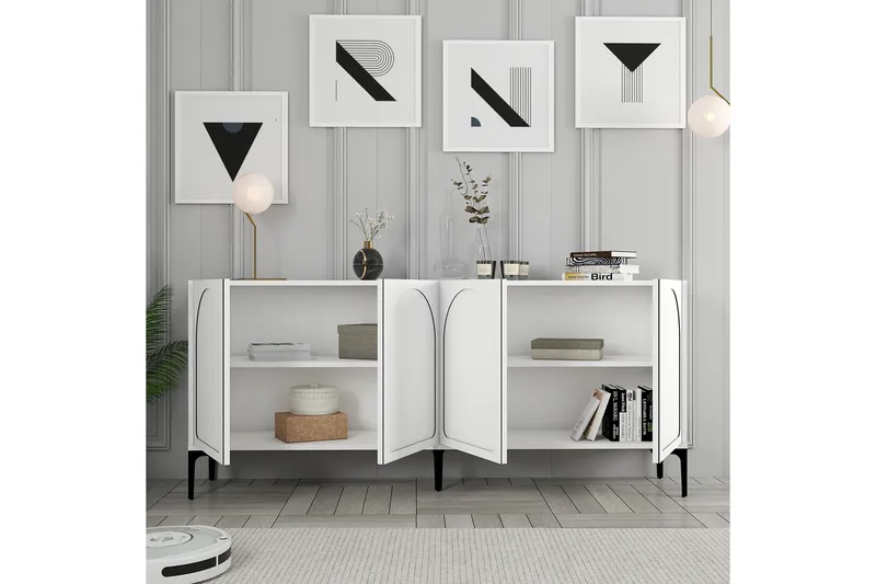 Hazim Konsollbord 180 cm - Vit/Svart - Möbler - Bord & matgrupp - Avlastningsbord & sidobord - Konsolbord & hallbord