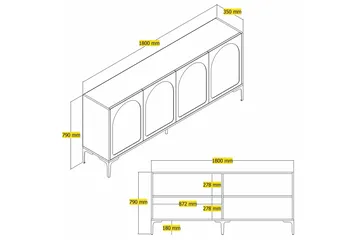 Hazim Konsollbord 180 cm - Vit/Svart - Möbler - Bord & matgrupp - Avlastningsbord & sidobord - Konsolbord & hallbord
