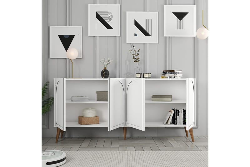 Hazim Konsollbord 180 cm - Vit/Valnöt - Möbler - Bord & matgrupp - Avlastningsbord & sidobord - Konsolbord & hallbord