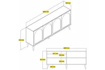 Hazim Konsollbord 180 cm - Vit/Valnöt - Möbler - Bord & matgrupp - Avlastningsbord & sidobord - Konsolbord & hallbord