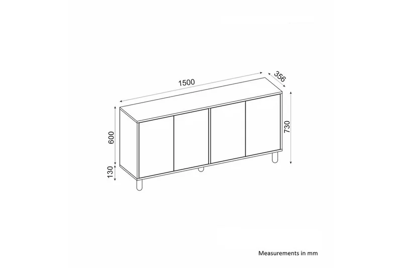 Hearst Konsollbord 150 cm - Vit - Möbler - Bord & matgrupp - Avlastningsbord & sidobord - Konsolbord & hallbord