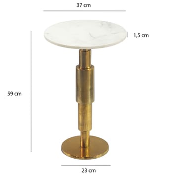 Heluna Sidobord 37 cm - vit marmor och guld - Möbler - Bord & matgrupp - Avlastningsbord & sidobord - Piedestal & blompiedestal