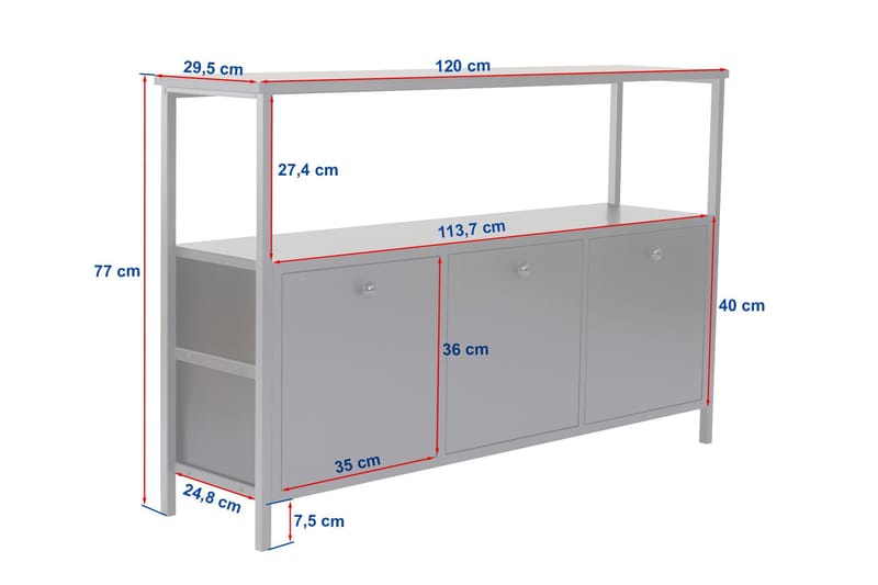 Hemani Konsolbord 120 cm - Vitt och guld - Möbler - Bord & matgrupp - Avlastningsbord & sidobord - Konsolbord & hallbord