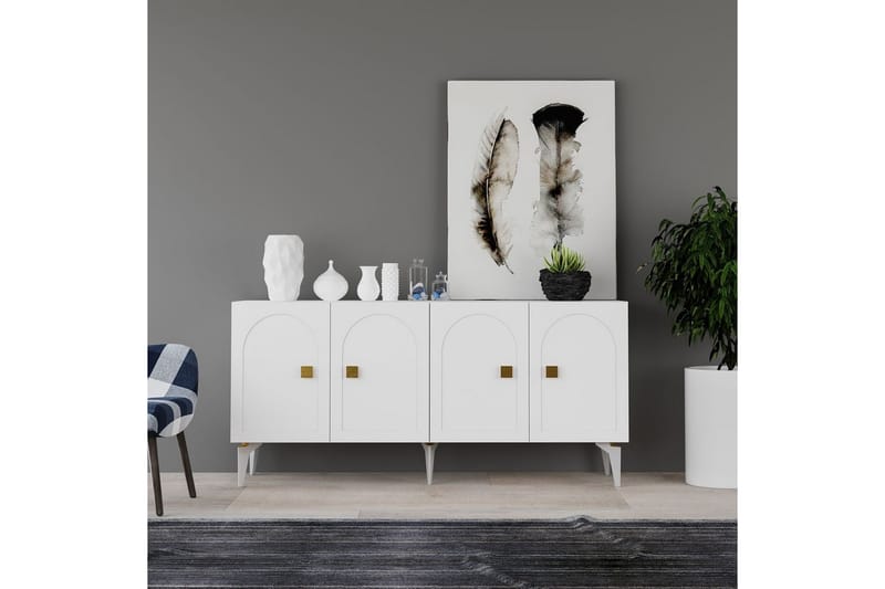 Hideaki Konsollbord 150 cm - Guld/Vit - Möbler - Bord & matgrupp - Avlastningsbord & sidobord - Konsolbord & hallbord