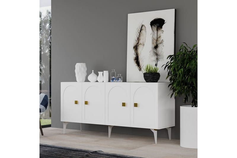 Hideaki Konsollbord 150 cm - Guld/Vit - Möbler - Bord & matgrupp - Avlastningsbord & sidobord - Konsolbord & hallbord