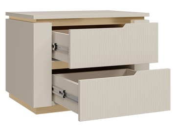 Hilafin Sängbord i Målat Trä med Förvaring och Lådor - Beige - Möbler - Bord & matgrupp - Avlastningsbord & sidobord - Sängbord & nattduksbord